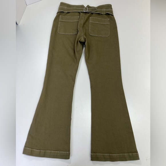 Current/Elliot Y2K Army Flare Pants Size 4 US 27” Waist Green Cargo Style New - Picture 8 of 11